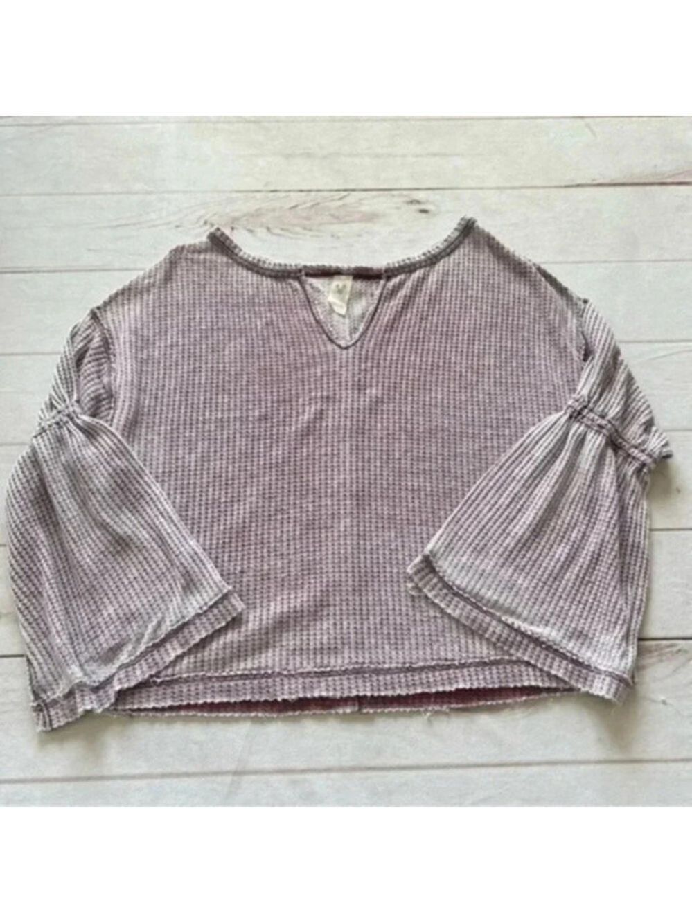WE The Free Free People Womens XS Lavender Long Flare Thermal Sleeve Sh… - Picture 1 of 7